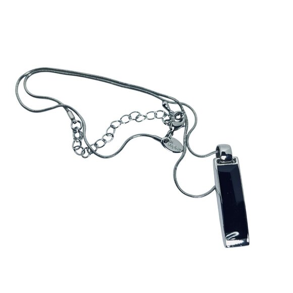 Lia Sophia Snake Chain Necklace With Reversable Black To White Pendant (5660) - Picture 4 of 5